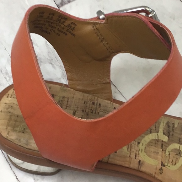SAM EDELMAN Trina orange leather and hide sandals - Picture 6 of 8